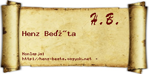 Henz Beáta névjegykártya